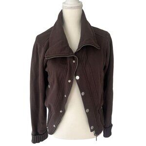 ZARA Women’s Brown Bomber Knit Jacket Size Large